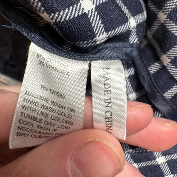 Amanda & Chelsea Navy and White Plaid Pants - Picture 4 of 4